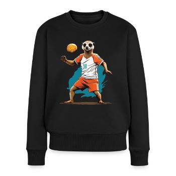 Style streetwear de joueur de handball suricate - Pull Premium bio Femme - noir - Devant - Julia (174cm)