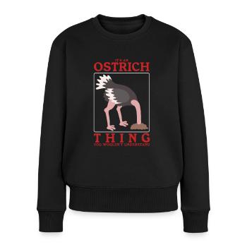 Strauß Vogel | Straußenliebhaber Strauße Geschenk - Frauen Premium Bio Pullover - Schwarz - Vorne - Julia (174cm)