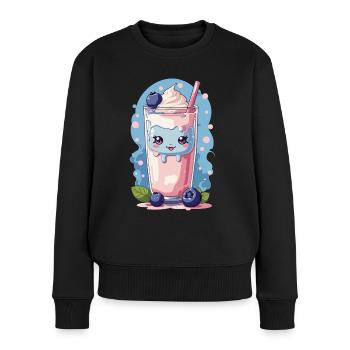 Myrtilles Kawaii Anime Milkshake Fun - Pull Premium bio Femme - noir - Devant - Julia (174cm)