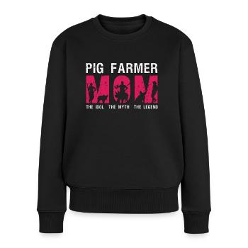Éleveur de porcs Maman L’idole Le mythe aime les animaux de la ferme - Pull Premium bio Femme - noir - Devant - Julia (174cm)