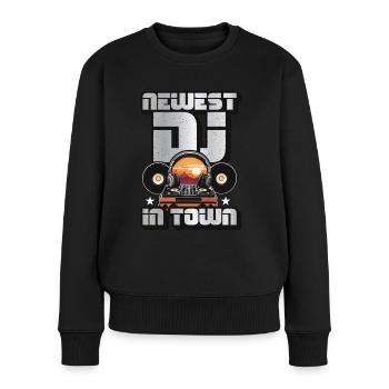 Disc Jockey Le nouveau DJ de la ville aime les disques vinyles - Pull Premium bio Femme - noir - Devant - Julia (174cm)