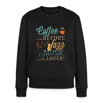 Amateur de musique jazz Coffee Jazz Band Amateur de café - Pull Premium bio Femme - noir - Devant - Julia (174cm)