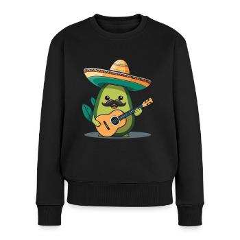 Avocado Mariachi Mexico Music Fiesta - Women's Premium Organic Jumper - black - Front - Julia (174cm)