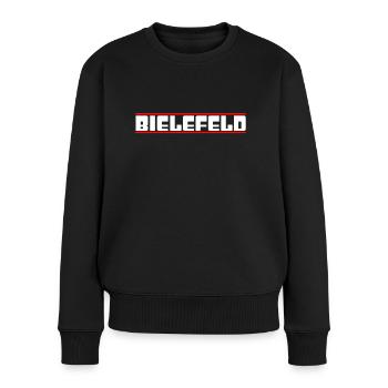 Bielefeld - Frauen Premium Bio Pullover - Schwarz - Vorne - Julia (174cm)