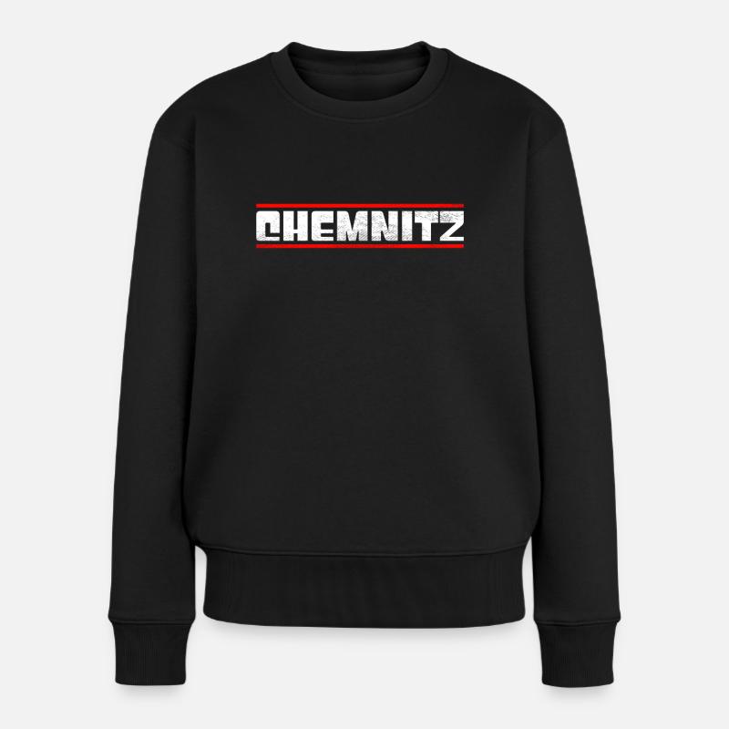 chemnitz - Frauen Premium Bio Pullover - Schwarz