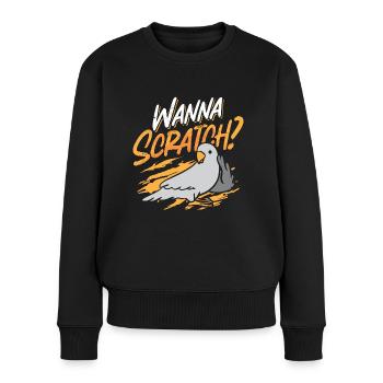 Gris africain veulent gratter ornithologie ornithologique - Pull Premium bio Femme - noir - Devant - Julia (174cm)