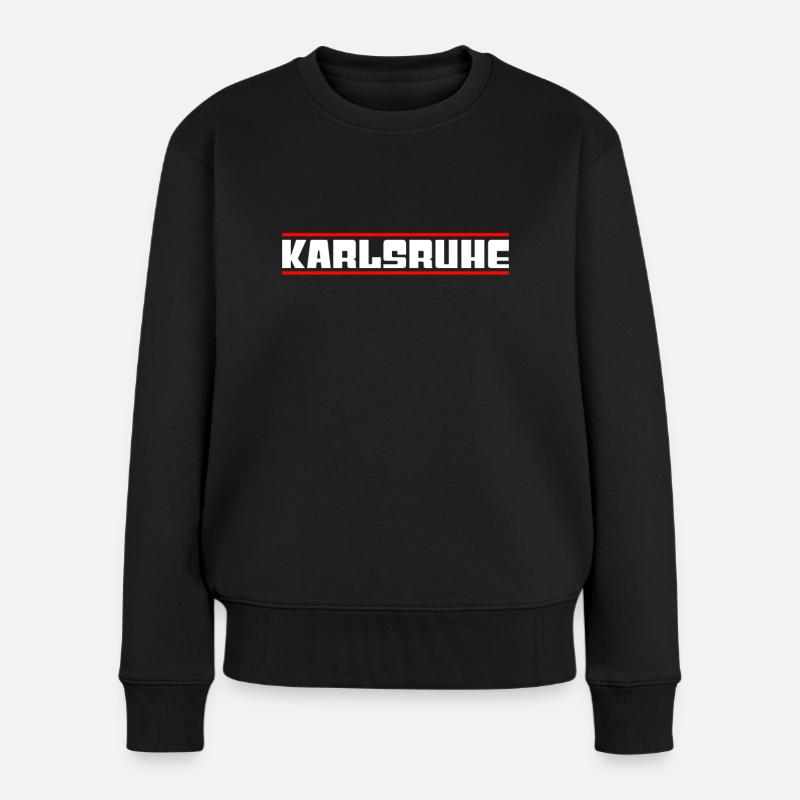 Karlsruhe - Frauen Premium Bio Pullover - Schwarz