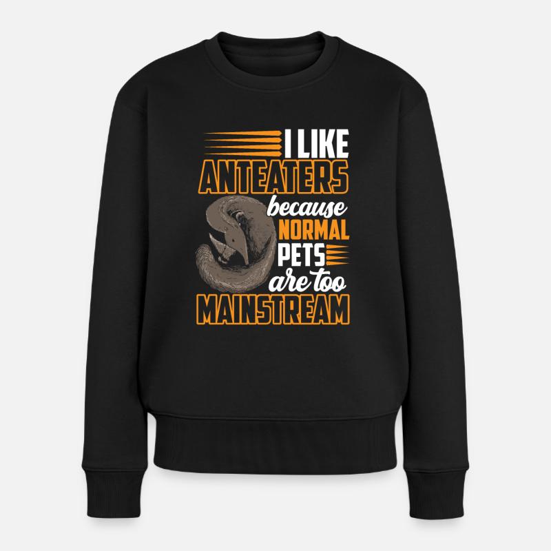 Ich mag Ameisenbär Ameisenfressender Bär - Frauen Premium Bio Pullover - Schwarz