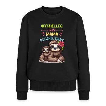 Paresseux Fête des Mères Maman Bébé Câlins Famille Doux - Pull Premium bio Femme - noir - Devant - Julia (174cm)