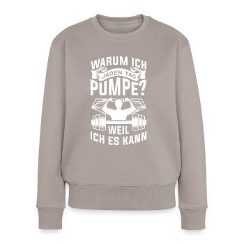 T-shirt de gymnastique drôle de remise en forme Gym d’entraînement - Pull Premium bio Femme - taupe - Devant - Julia (174cm)