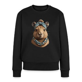Drôle Capymama Capybara Maman - Pull Premium bio Femme - noir - Devant - Julia (174cm)