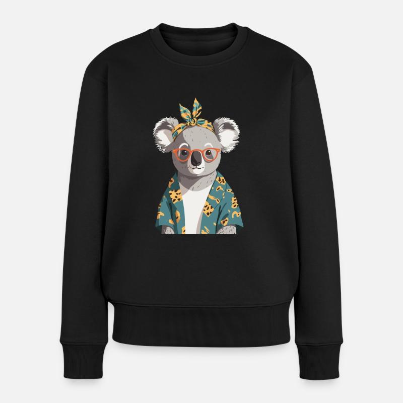 Drôle Koala Maman Mignon Koala Ours Amour - Pull Premium bio Femme - noir