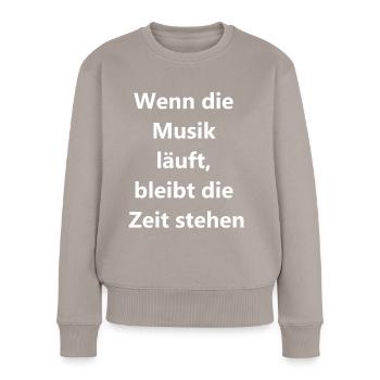 Zeitlos Geschenk - Frauen Premium Bio Pullover - Taupe - Vorne - Julia (174cm)