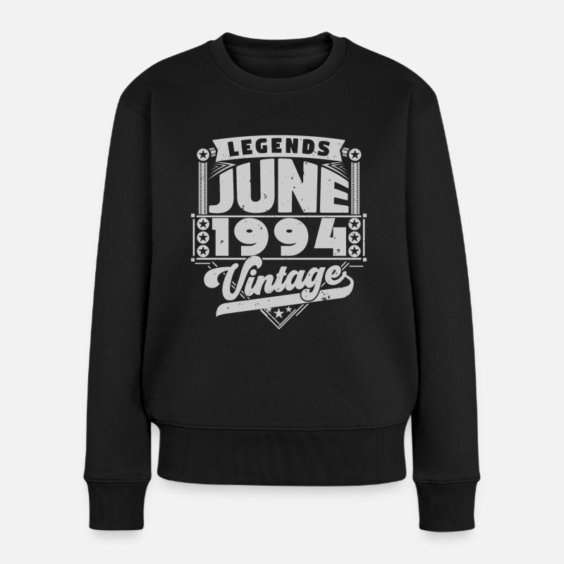 Vintage Geschenk Jubiläum Juni 1994, Juni 1994. - Frauen Premium Bio Pullover - Schwarz