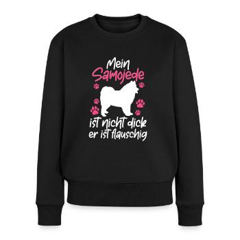 Samojede ist nicht dick Samojedenspitz Samojede - Frauen Premium Bio Pullover - Schwarz - Vorne - Julia (174cm)