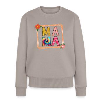 Mama - Frauen Premium Bio Pullover - Taupe - Vorne - Julia (174cm)