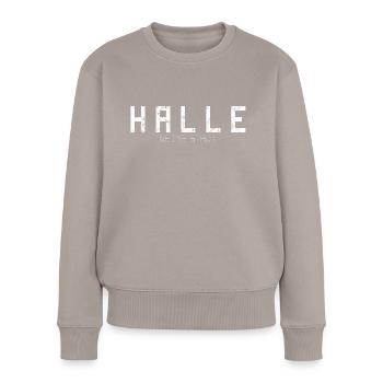 Halle ma ville - Pull Premium bio Femme - taupe - Devant - Julia (174cm)