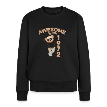 1972 Geburtstag Cool Teddy Bär Awesome since - Frauen Premium Bio Pullover - Schwarz - Vorne - Julia (174cm)