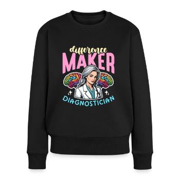 School Psych Difference Maker School Counselor - Women's Premium Organic Jumper - black - Front - Julia (174cm)