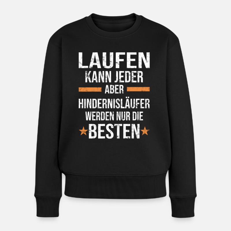Hindernislauf Leichtathlet Hürdenläufer - Frauen Premium Bio Pullover - Schwarz