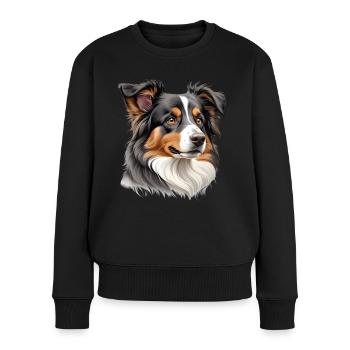 Australian Shepherd Head - Women's Premium Organic Jumper - black - Front - Julia (174cm)
