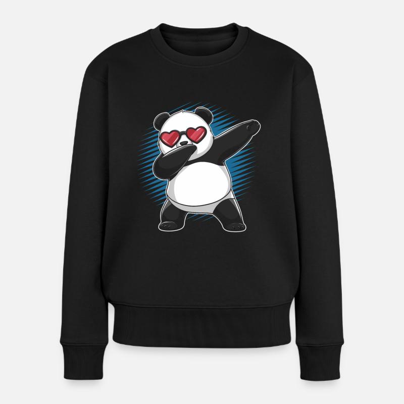 Panda Panda Ours Drôle - Pull Premium bio Femme - noir