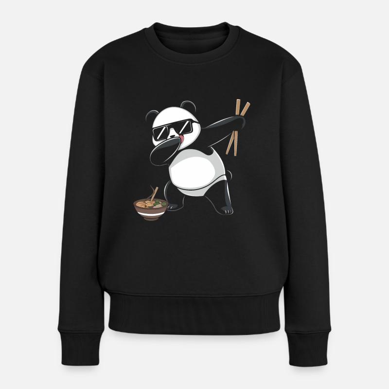 Panda Panda Ours Drôle - Pull Premium bio Femme - noir