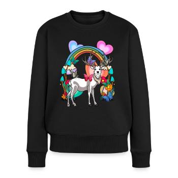 Rainbow Deer Deer Nature Spring - Women's Premium Organic Jumper - black - Front - Julia (174cm)