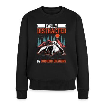 Dragon de Komodo dragon de Komodo varan - Pull Premium bio Femme - noir - Devant - Julia (174cm)