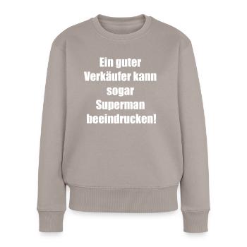 Le cadeau pour le meilleur vendeur du monde - Pull Premium bio Femme - taupe - Devant - Julia (174cm)