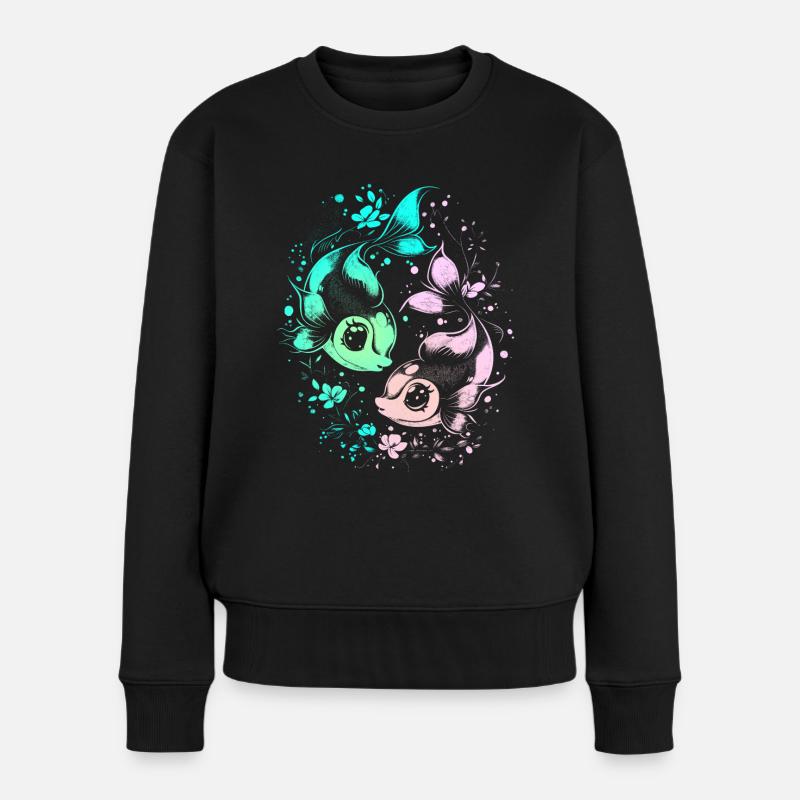 Pisces Sternzeichen Fische Geburtstag Astrologie - Frauen Premium Bio Pullover - Schwarz