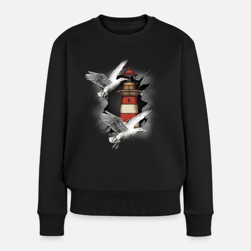 Phares Phare Mouette Mouette Mouette - Pull Premium bio Femme - noir