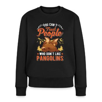 Pangolin Geschenk Schuppentier - Frauen Premium Bio Pullover - Schwarz - Vorne - Julia (174cm)