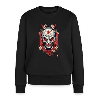 Oni Demon Mask Samurai Japanese Spirit - Women's Premium Organic Jumper - black - Front - Julia (174cm)