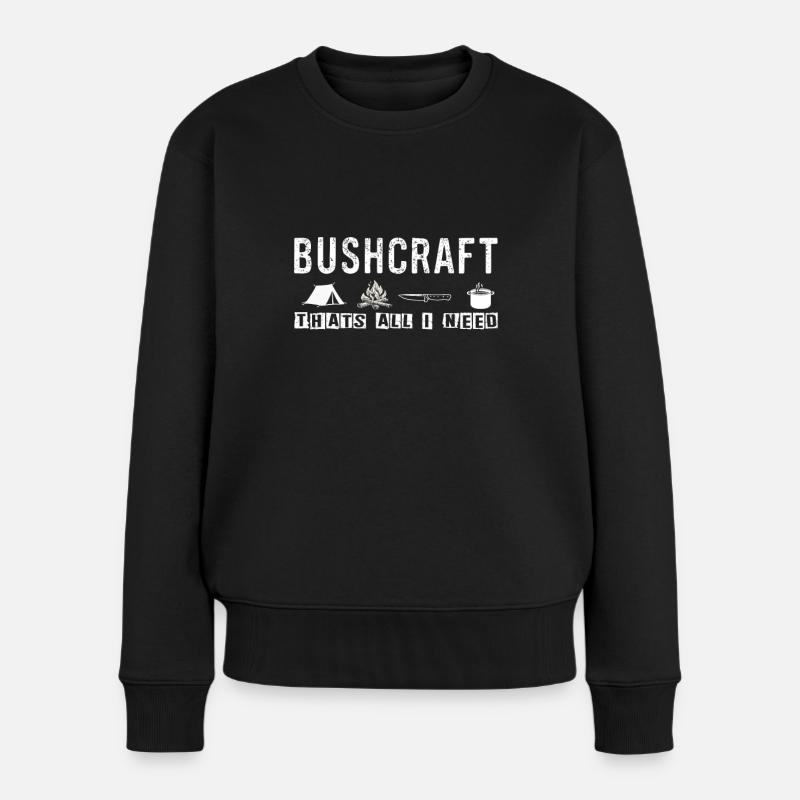 Bushcraft outdoor advebture - Frauen Premium Bio Pullover - Schwarz