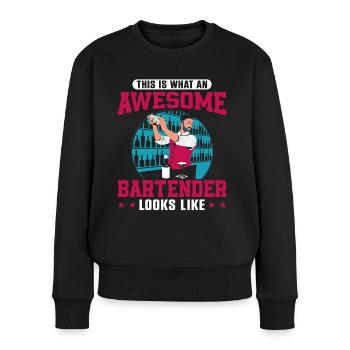 Bartender Mixologist This Is What - Frauen Premium Bio Pullover - Schwarz - Vorne - Julia (174cm)