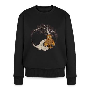 Eule Eulen Märchen Kind Kinder Märchenfigur - Frauen Premium Bio Pullover - Schwarz - Vorne - Julia (174cm)