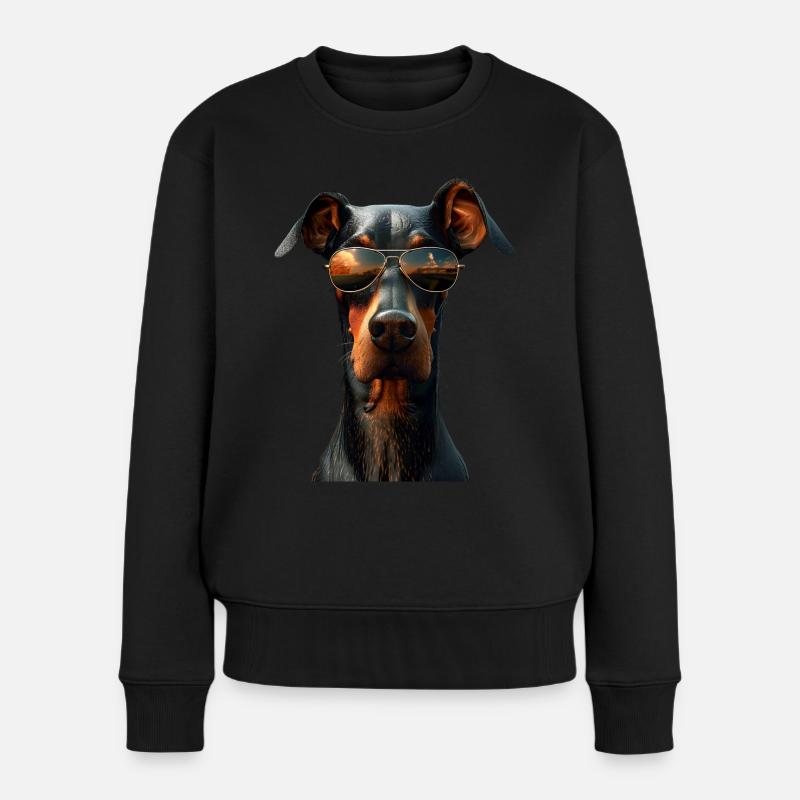 Dobermann Hunde Motiv Wachhund Stolze Dobermänner - Frauen Premium Bio Pullover - Schwarz