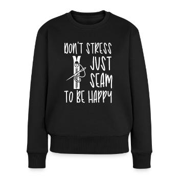 Tailor Just Seam Be Happy Sewing Seamstress - Women's Premium Organic Jumper - black - Front - Julia (174cm)