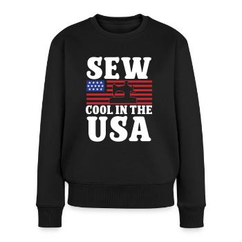 Tailor Sew Cool In The Usa Couturière Couture - Pull Premium bio Femme - noir - Devant - Julia (174cm)