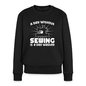 Journée Tailor Sans Journée Couture Couturière - Pull Premium bio Femme - noir - Devant - Julia (174cm)