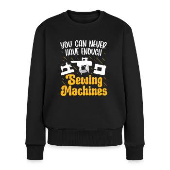 Tailor Never Enough Sewing Machines Sewing - Women's Premium Organic Jumper - black - Front - Julia (174cm)