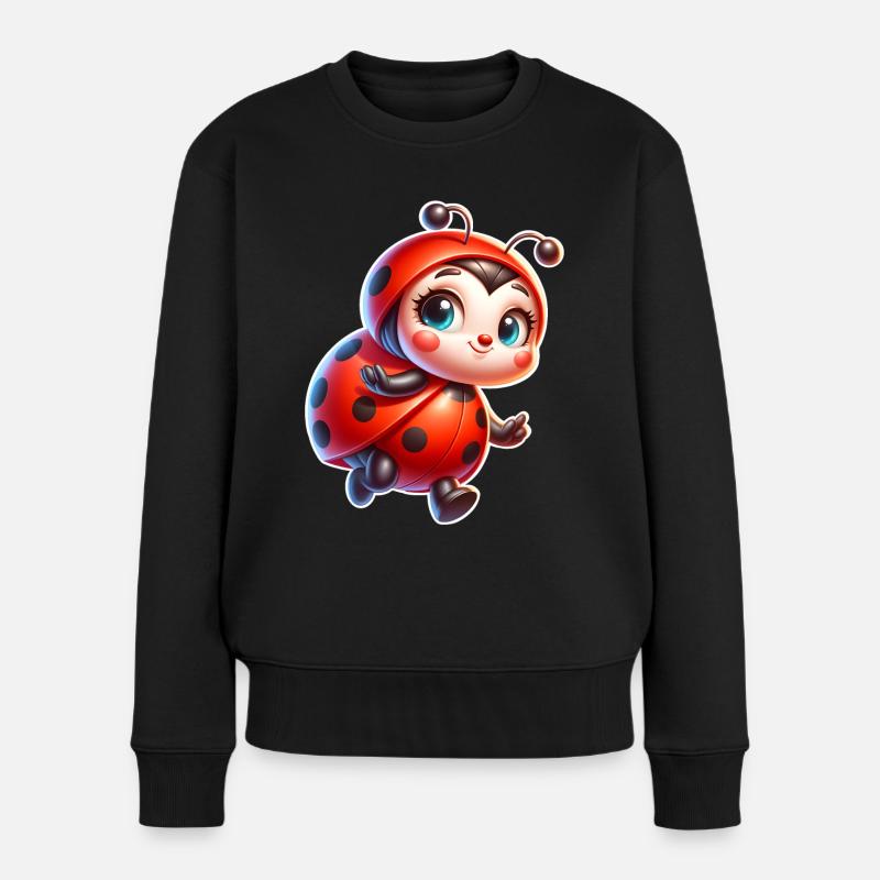 Marienkäfer - Frauen Premium Bio Pullover - Schwarz