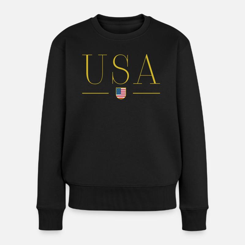 J’aime les États-Unis, T-shirt design de style élégance - Pull Premium bio Femme - noir