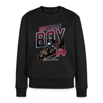 Motocross 14. Geburtstag - Frauen Premium Bio Pullover - Schwarz - Vorne - Julia (174cm)