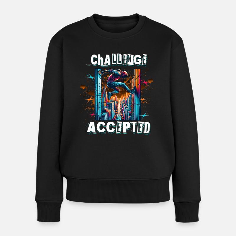 Parkour - Frauen Premium Bio Pullover - Schwarz