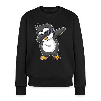 Pinguin - Frauen Premium Bio Pullover - Schwarz - Vorne - Julia (174cm)