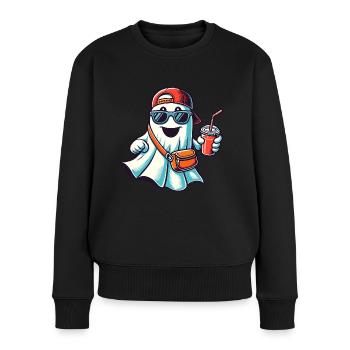 Boo-Jee Fantôme Drôle Fantôme à la mode - Pull Premium bio Femme - noir - Devant - Julia (174cm)