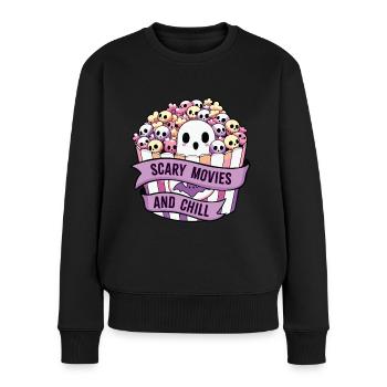 Films d’horreur et détente - Pull Premium bio Femme - noir - Devant - Julia (174cm)