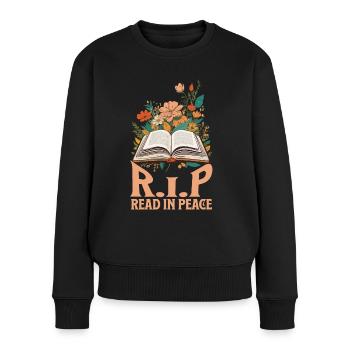 Lire En Paix Drôle Halloween Dicton Design - Pull Premium bio Femme - noir - Devant - Julia (174cm)
